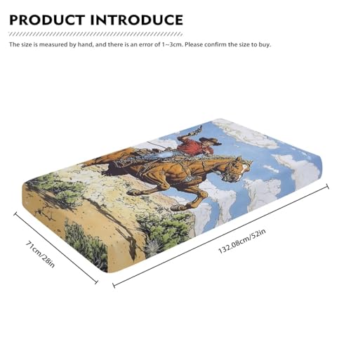 Image of Western Cowboy Crib Sheets for Baby Boys Horse Southwestern Crib Sheet for Standard Crib Mattress 28 inch x 52 inch Fitted and Soft Breathable Crib Mattress Sheet, Navajo Tribal