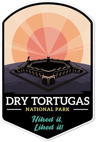 Squiddy Dry Tortugas National Park Hiked It Liked It - Calcomanía de vinilo para teléfono, laptop, botella de agua (3 pulgadas de alto)