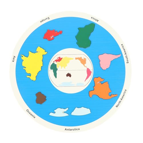 Rompecabezas de madera de continentes para que los niños exploren el mapa mundial en casa 6