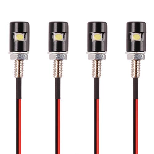 Kinstecks ​​4PCS Lumière de Plaque d'immatriculation 5050 SMD LED Ampoule Boulon à vis LED Lumière de Plaque d'immatriculation imperméable pour Voiture Moto Moto Camion RV ATV-Cool Blanc Cover
