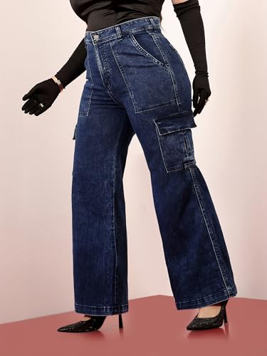 Image of Miss Chase A+ Women's Wide-Leg High Rise Regular Stretchable Denim Jeans