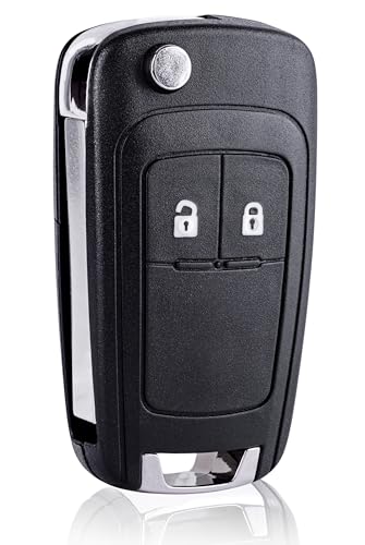 FINTERRY Car Key Fob Case for Vauxhall Opel – 2 Button Flip Remote Shell for Insignia, Astra J Mokka Meriva B Zafira C Corsa E – Replacement Key Housing HU100 Blade