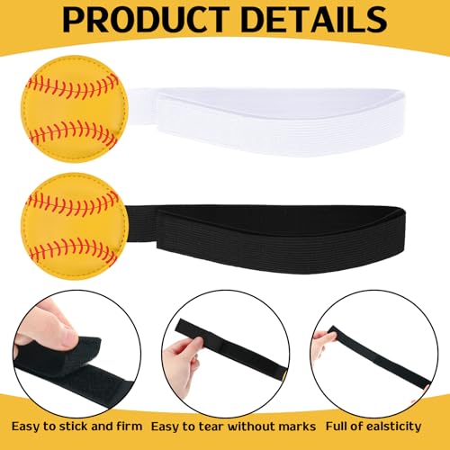 Rotatingpals 4 Pcs Softball Pitching Training Aids Pitching Training Belt Circumference Pitching Bands Tools Training Equipment Pitching Leg Strap for Pitching Mechanics(Black，White) by Rotatingpals - Image 5