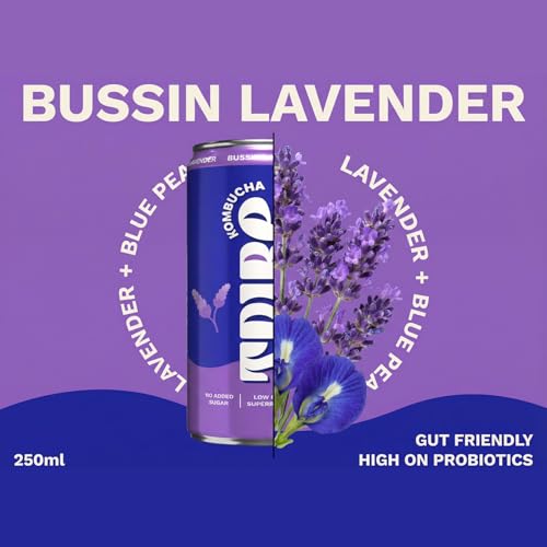 Image of Tribe Kombucha | Weight Management - Detox - Antioxidant|Green Tea with Herbs & Spices | Gut Friendly | Gluten free | 250 ML X 5 (BUSSIN LAVENDER)