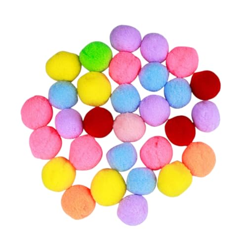 JOINPAYA 30 Pcs Colorful Elastic Plush Cat Ball Fluffy for Cats Interactive Pet Play Balls Stimulate Exercise and Fun