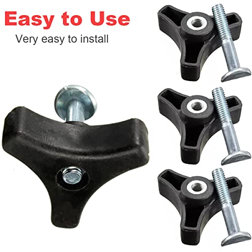 ZAMDOE Griffknopfmutter, Schraubenbolzen für Rasenmäher, Rasenmaschine, Ersatzteile, M8, schwarzer langlebiger Kunststoffgriffknopf (3 Griffe und 3 Schrauben) – Bild 4