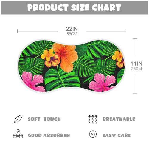 J JOYSAY Monstera Tropical Leaves Black Baby Burp Cloths for Boys Girls Large 22''x11'' Cotton 4 Layer Burp Clothes Set for Drool Babies one sizex42