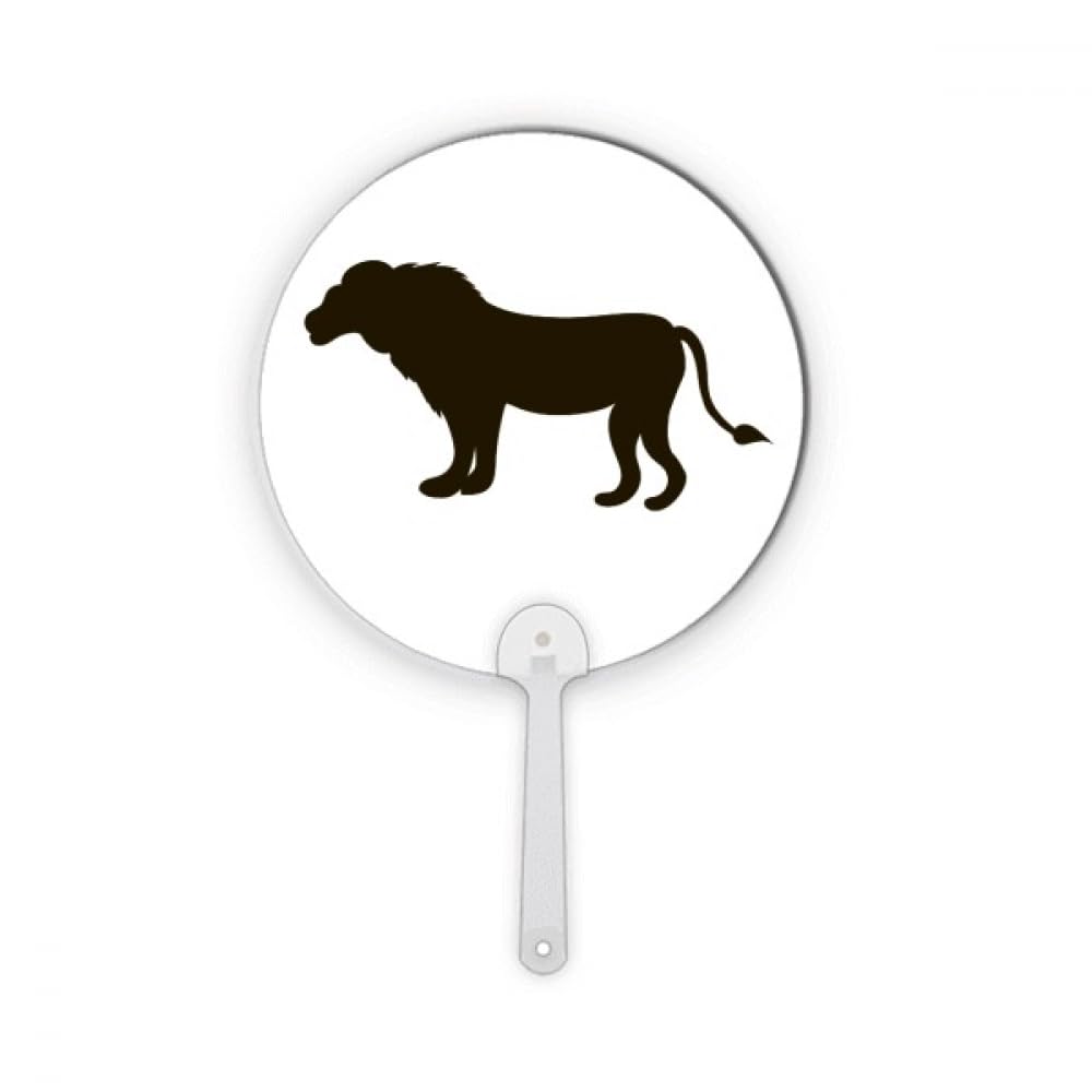 Éventail rond en plastique lion noir pour se rafraîchir en été