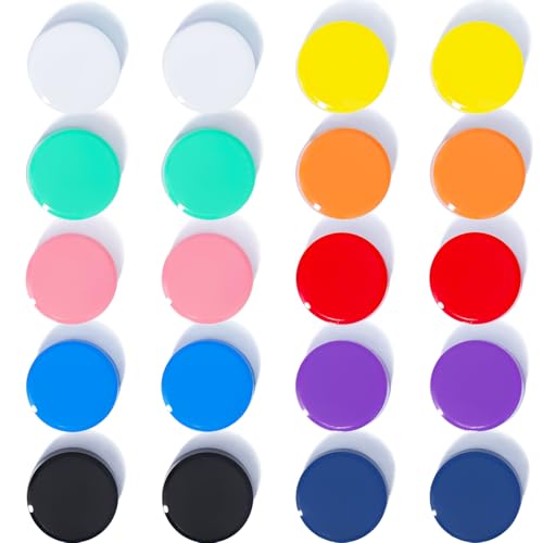 DUJEQM Magnete für Magnettafel, Stark, 20 Stück 10 Farben, Magnet Kühlschrankmagnete, Whiteboard Magnete, Bunt, Rund, Mini, Kleine, Büro, Schule