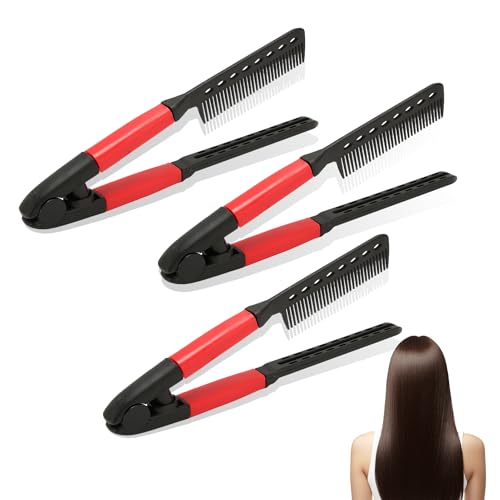 Peine alisador para cabello V resistente al calor 3 pcs miniatura 1