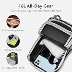 CROSSGEAR 16L RFID Hiking Backpack, Lightweight Foldable Packable Backpack, Small Travel Hiking Daypack for Women Men Black - Image 4