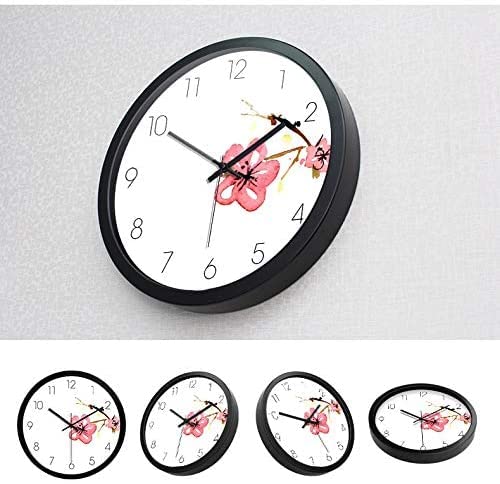Horloge murale chambre sans tic-tac avec design fleur moderne