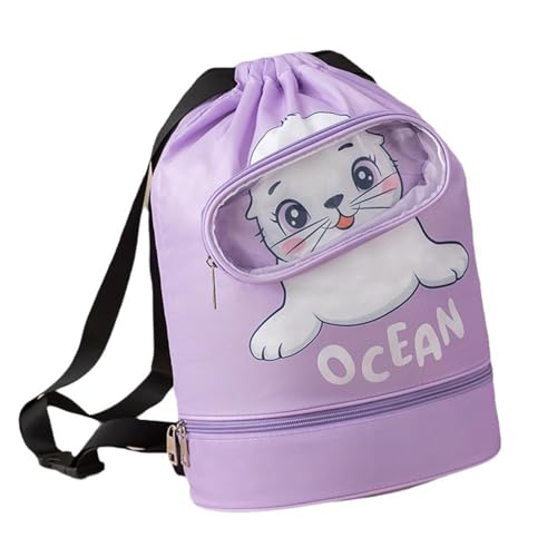 JINJUMEI Schwimmtasche Kinder Schwimmrucksack mit Nassfach Sporttasche Mädchen Rucksack Kinder-Strandtasche, Aufbewahrungstasche Für Schwimmausrüstung