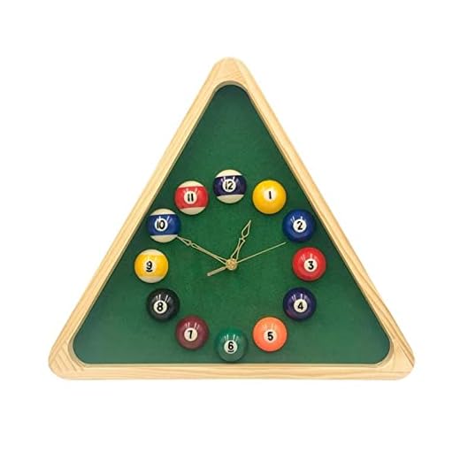 13 Inch Billiard Quartz Clock with Solid Wood Frame Creative Wall Clock for Living Room,Bedroom
