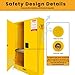 POWKOL 272 Gallons Flammable Storage Cabinet with 2-Inch Leak-Proof Spill Tray and 3-Point Locking System for Workplace, Laboratory, Garage Use by Workers and Technicians