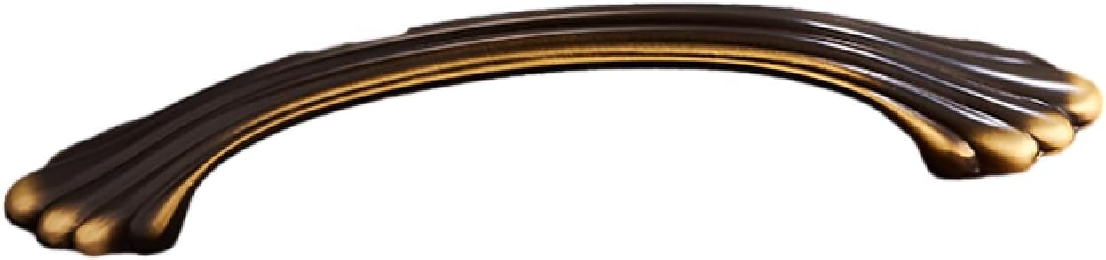 Htlcdz Black And Yellow Ancient Hole Distance 128 Cabinet Hardware 1 Pack Full Copper Handle Drawer Wardrobe Retro Single Hole Surface Mounted Knob Yellow Bronze-Hole Distance 96Mm(Black And Yellow Ancient Hole Distance 128)