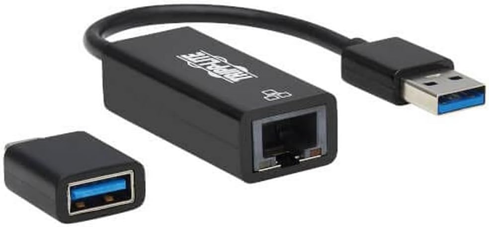 Tripp Lite USB C USB-A to RJ45 Gigabit Ethernet Network Adapter 2xM/F Black