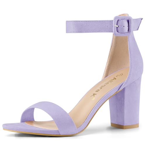 Image of Allegra K Women's Open Toe Chunky High Heel Buckle Ankle Strap Sandals