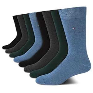 Tommy Hilfiger Men’s Dress Socks – Lightweight Comfort Crew Sock (8 pack)