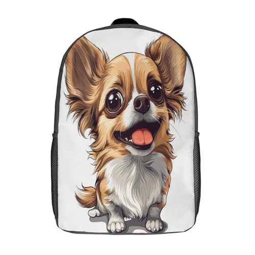 Sac à dos étanche et léger motif Poméranie avec grande capacité pour écoliers