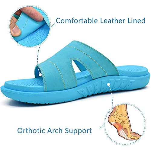Image of KuaiLu Womens Fashion Orthotic Slides Ladies Athletic Yoga Mat Memory Foam Walking Sandals Thick Cushion Recovery Summer Beach Slippers Comfortable Plantar Fasciitis Arch Support