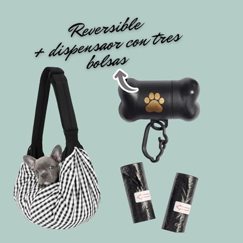 Bolsa transporte cómoda para perros pequeños con bolsillo lateral 3