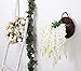 Duovlo Silk Wisteria Flower Artificial 2.13 Feet Hanging Wisteria Vine Fake Flower Bush String Home Party Wedding Decoration,Pack of 4（White）