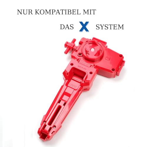 AIBREAY 2 kreisel X String Launchers mit Griff, Kampfkreisel Starter Set, Battling Tops Schnur Launcher, Battle Spinner Starters, Kompatibel mit X-Serien kreisel, Schwarz Rot Set