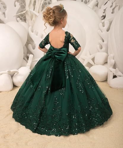 Flower Girl Dress Lace Appliques - Princess Pageant First Communion Dresses for Girls4