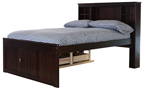 Discovery World Furniture Espresso Full Bookcase Bed with 6 Drawers