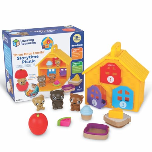 Learning Resources Picnic Racconto Famiglia Orsetti – 9 pezzi per conteggio e linguaggio