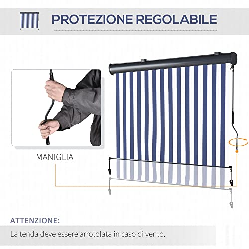 Outsunny Tenda Avvolgibile a Rullo da Esterno