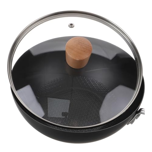 Wok pequeño antiadherente de hierro forjado ABOOFAN miniatura 4