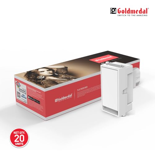 Image of Goldmedal Air Aero 10 Ampere Push Button One Way Switch, White - (Pack Of 20)