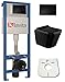 Produktbild Domino Lavita Vorwandelement inkl. Drückerplatte + Wand WC Lago Black Schwarz ohne Spülrand + WC-Sitz mit Soft-Close-Absenkautomatik (OB)