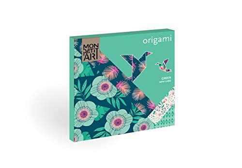 Origami Green Kit Di 36 Fogli Per Origami Stampati Double Face