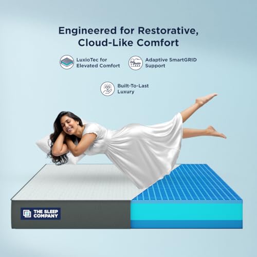 Image of The Sleep Company Luxe Mattress | SmartGRIDTechnology | Soft Feel for Hotel-Like Comfort | 10 Year Warranty | King Size Bed Mattress |78x72x10