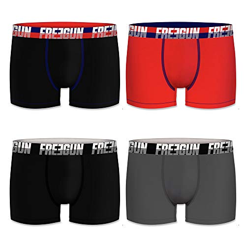 FREEGUN Lot de 4 Boxers Homme Soft Touch Microfibre (M, ASS4) Cover