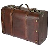 Baúl HMF 6412-145 de madera, vintage, estilo maleta | Caja de madera | 45 x 30,5 x 20 cm | Grande | Perú