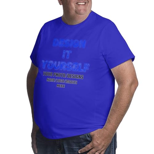 Custom Big and Tall Shirts for Men Personalized Customized Plus Size T-Shirts Designed with Your Own Text/Photo/Logo2