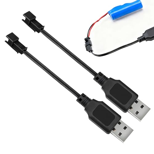 Funver 2 Pièces Chargeur Câble RC Universel, Chargeur Batterie 3.7V USB Utilisé sur RC Jouets...