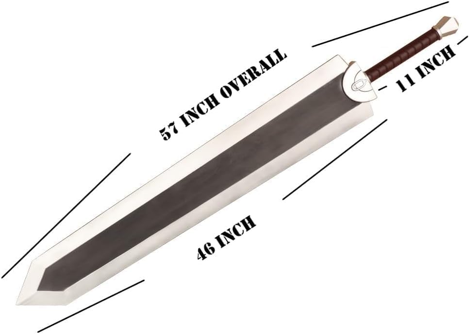 Mingshao 57" Fantasy Foam Dragon Slayer Berserk Guts Sword Anime Cosplay & Costume for Xmas & Halloween - Image 4