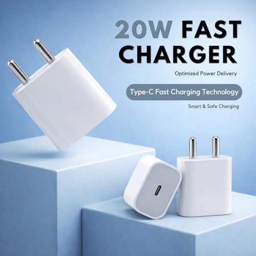 Image of PD 20W USB-C Power Adapter for 16 15 14 13 12 Series | PD 3.0 | BIS Certified | Original Charging for .-Speed (Support Upto 27W) |No Cable