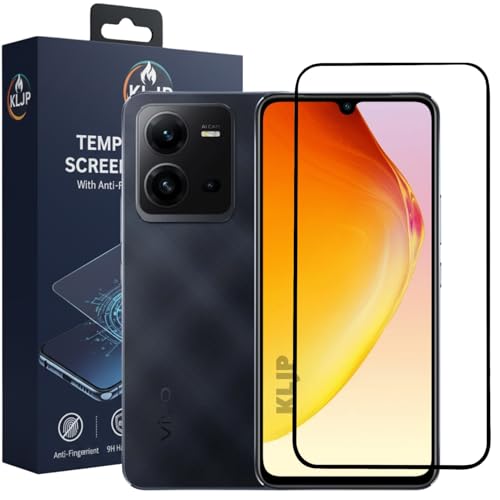 Image of Military-Grade Gorilla Tempered Glass For VIVO V25 With Installation Kit | Edge to Edge Coverage | Black