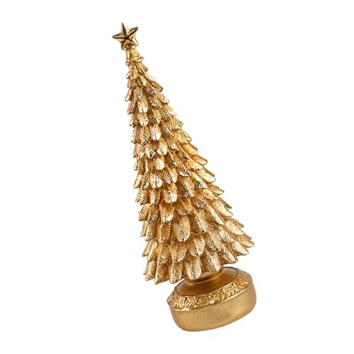 Árbol de Navidad pequeño y resistente de resina con base estable de centro de mesa 8