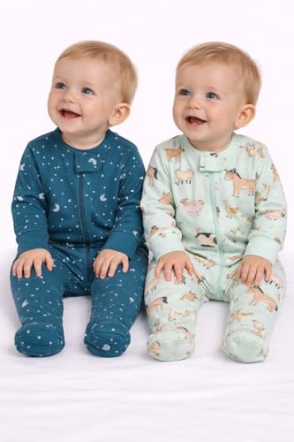 Image of TuddyBuddy 100% Cotton Multi Color Zipper Romper Sleepsuit /Romper /Jumpsuit for Baby Boy & Baby Girl