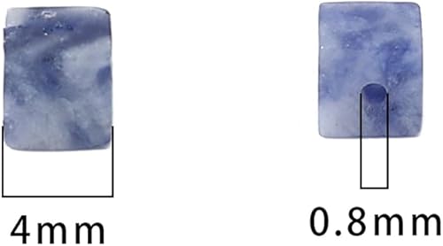 Vista 19 de Cuentas de piedra cuadrada de amatista natural de 0.156 x 0.157 pulgadas, 85 cuentas de piedras semipreciosas sueltas