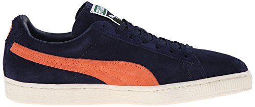 Image of PUMA Men's Suede Classic + Sneaker, Peacoat /Nasturtium /Whisper White, 10 M US