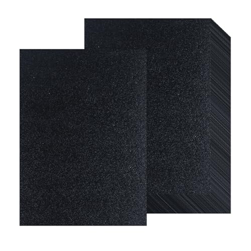 20 Sheets Black Glitter Cardstock Paper A4 Thick Glitter Craft Paper for Scrapbook DIY Art Project Greeting Cards Wedding Birthday Party Decoration 250GSM (Black)