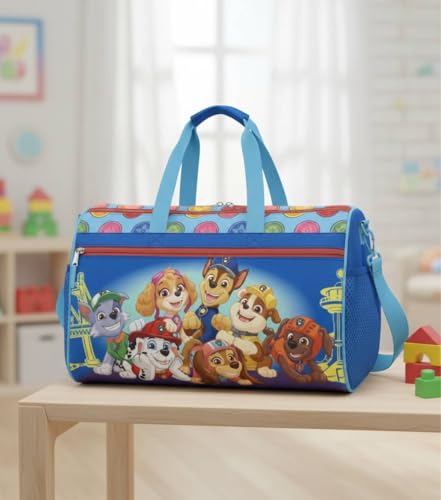 Image of PAW Patrol Kids Duffle Bag 16.5 inch - Travel & Sports Bag with Zipper Pocket, Mesh Side Pockets & Shoulder Strap
